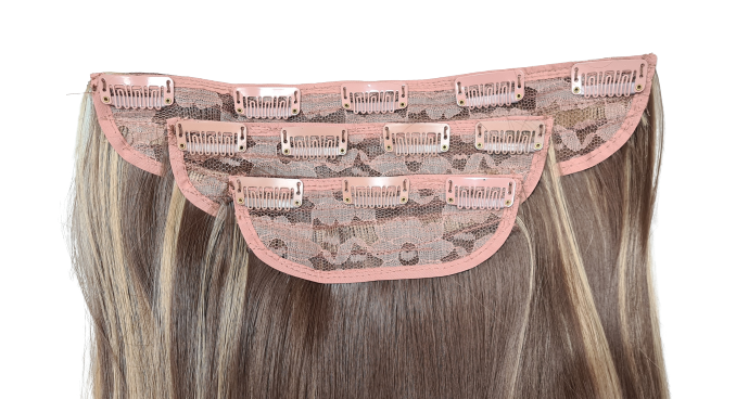 3 pc straight syn clip ins Butterscotch HL
