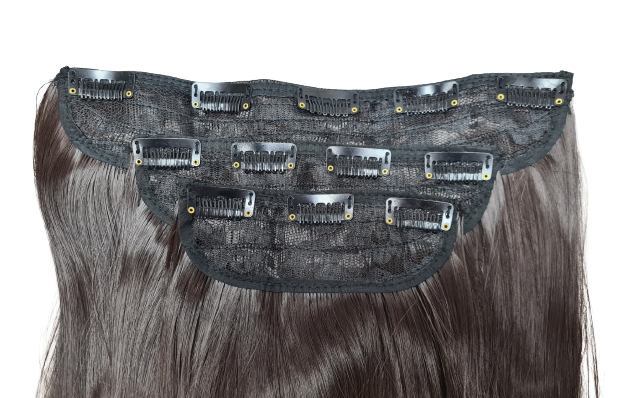3 pc straight syn clip ins Chocolate