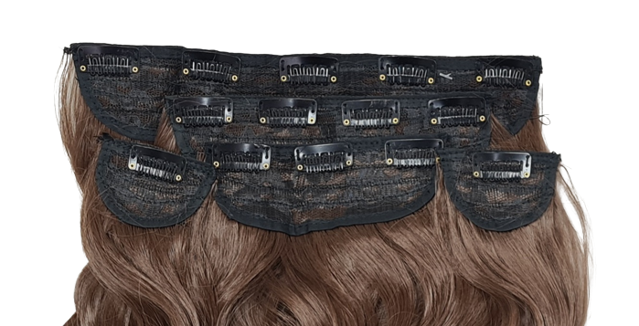 5 pc syn curly clip ins Chestnut Brown