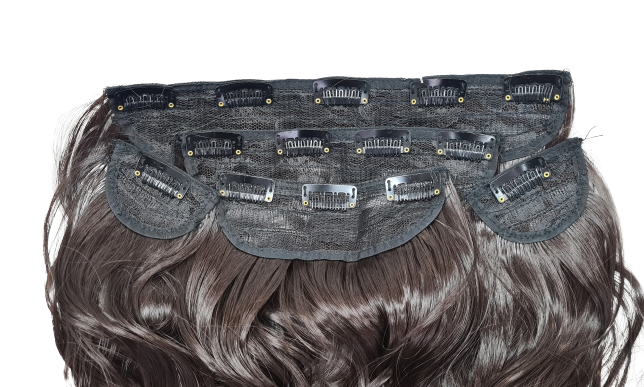5 pc syn curly clip ins Chocolate