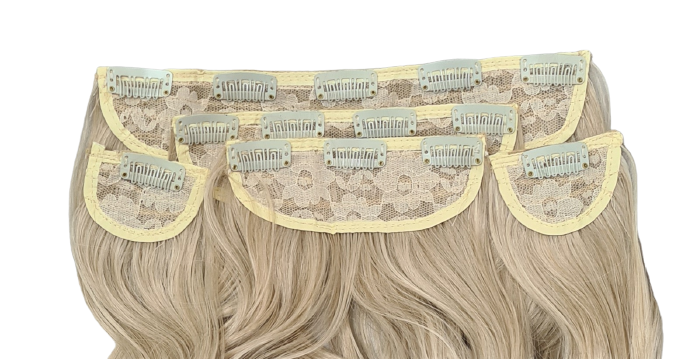 5 pc curly clip ins Light Ash Blonde