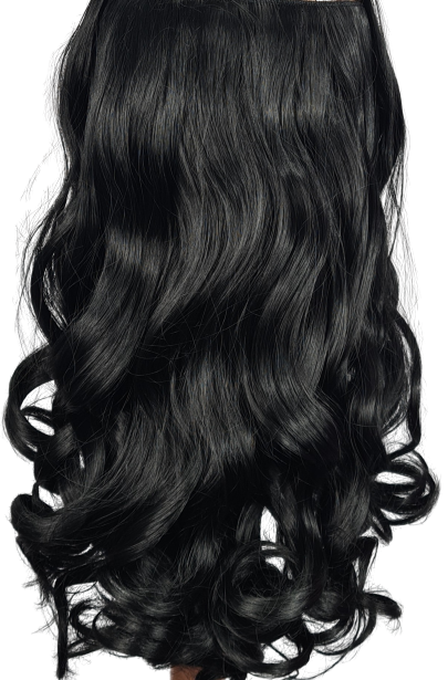 5 pc syn curly clip ins Black