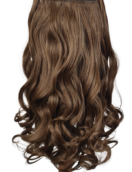 5 pc syn curly clip ins Chestnut Brown