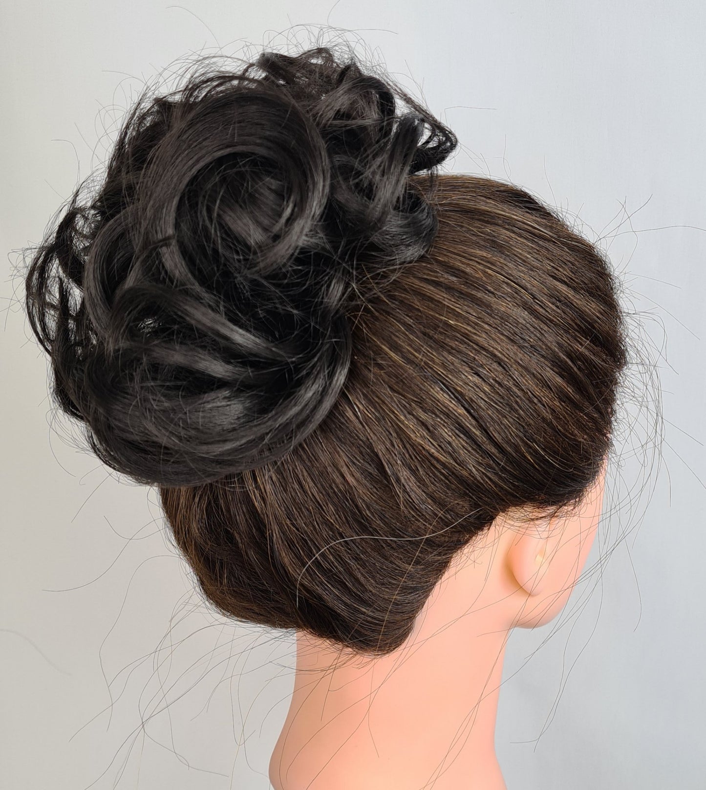 Synthetic Hair Scrunchie Darkest Brown