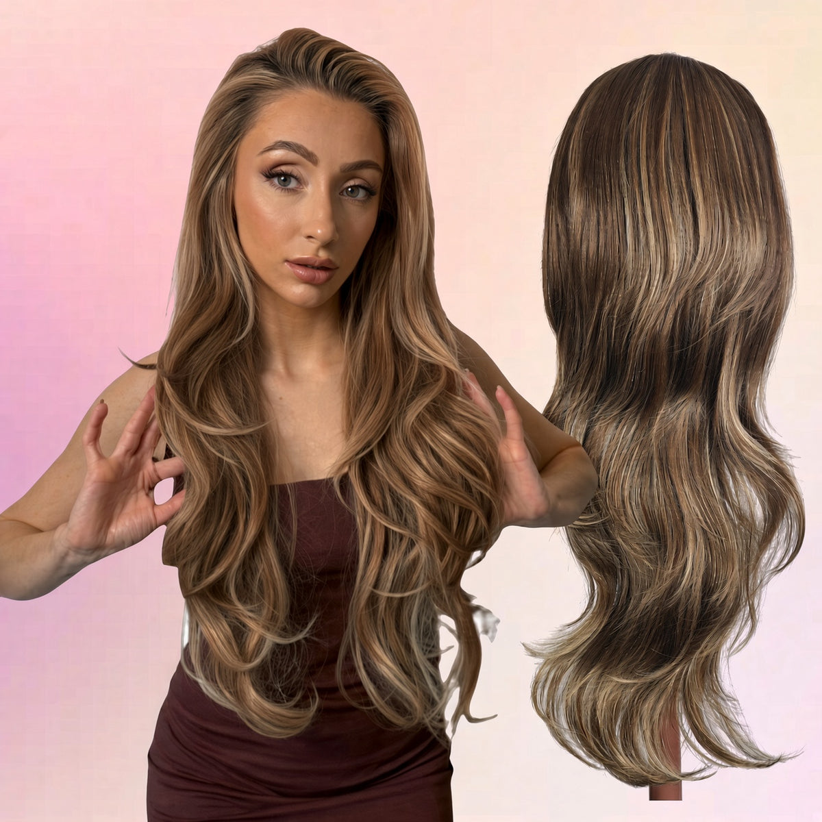 Martine Half Head Wig Butterscotch Highlight